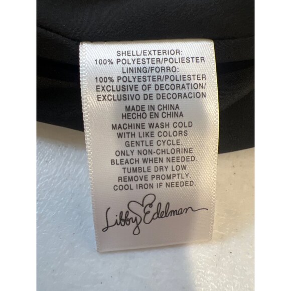 Libby Edelman Dress Black & Ivory Print Dress 3/4 Sleeve Large - Picture 8 of 8